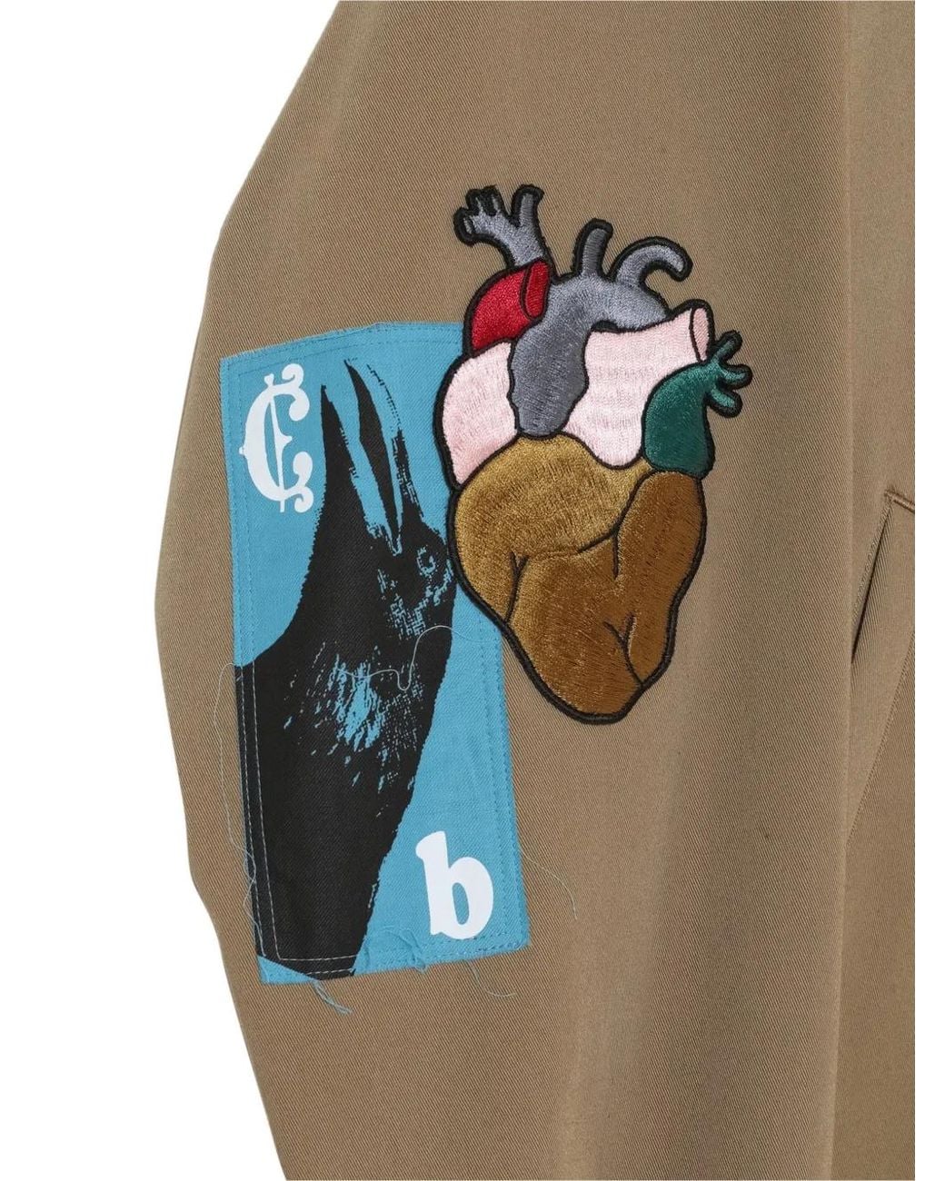 Undercover Brown Graphic-Print Patch-Detail Jacket for men