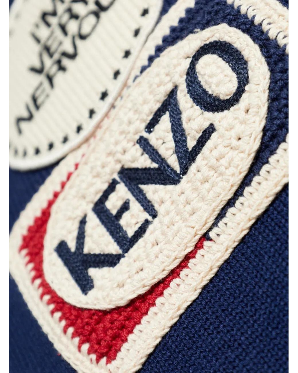 KENZO Blue Sweater With Patches for men