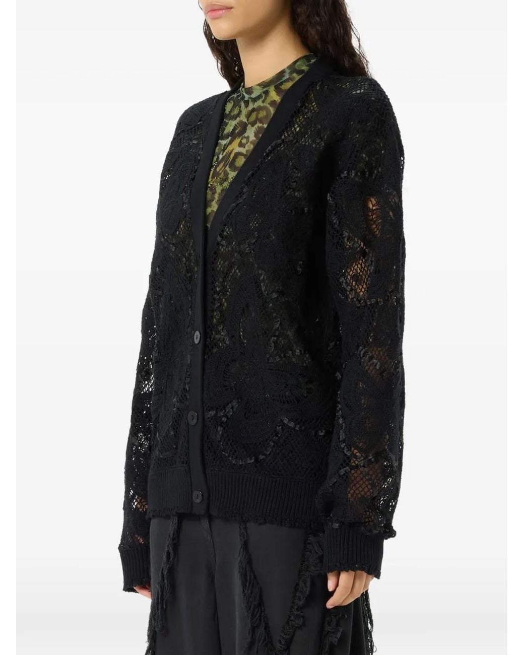 Blumarine Black V-Neck Cardigan