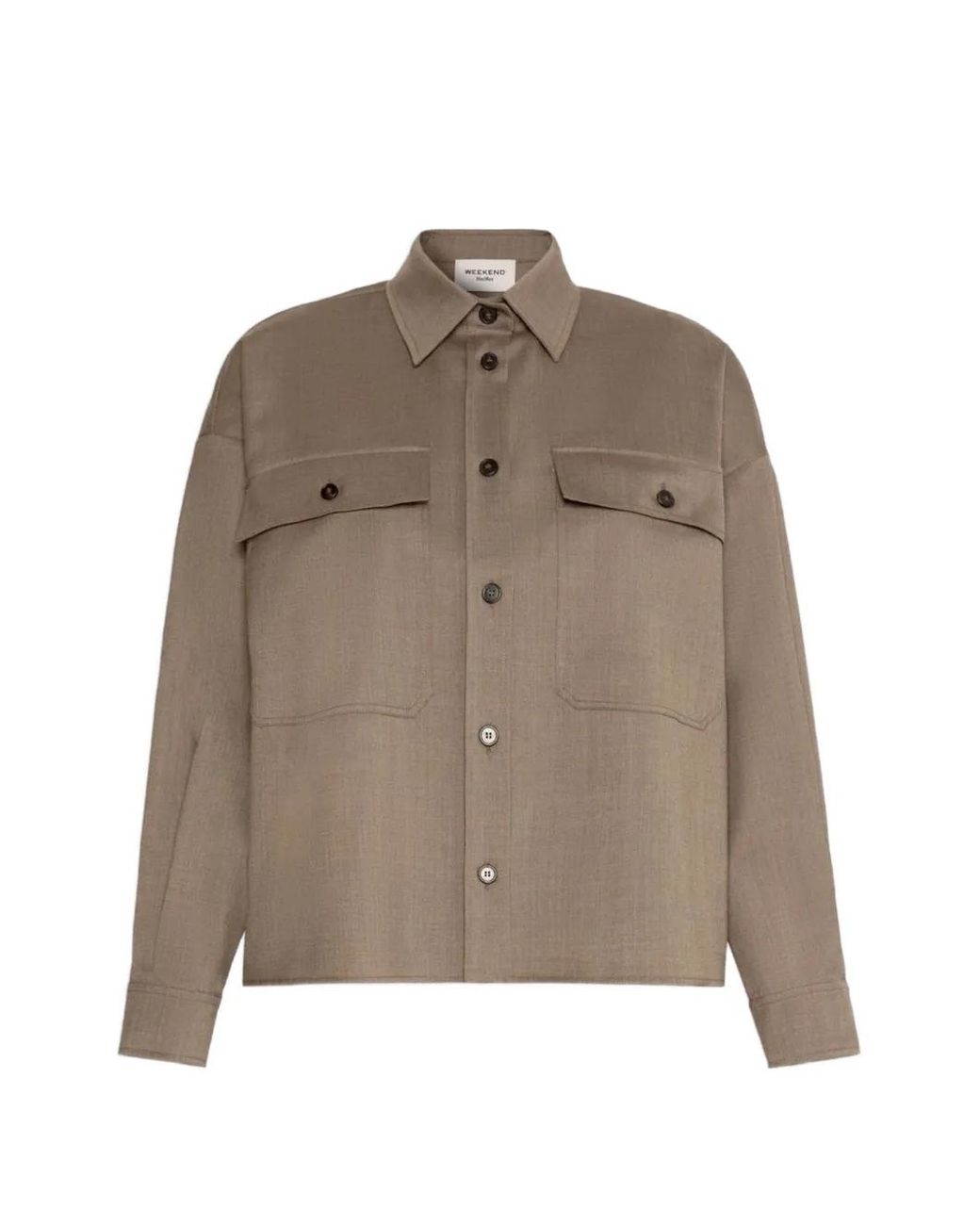 Weekend by Maxmara Brown Stretch Wool Twill Jacket Marron Glace