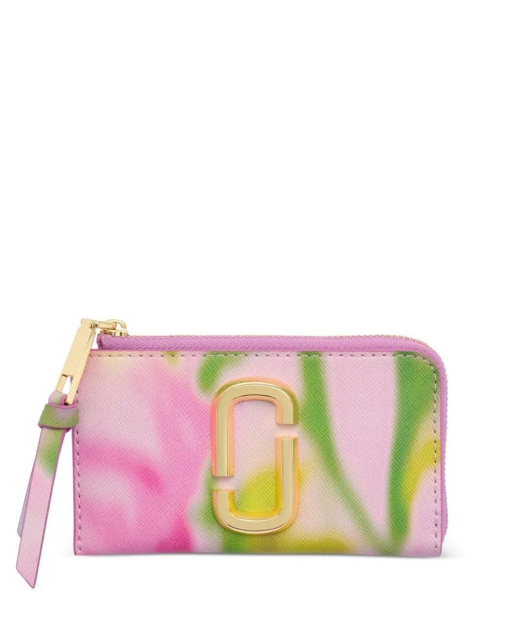 Marc Jacobs Pink The Blurred Floral Snapshot Top-Zip Wallet