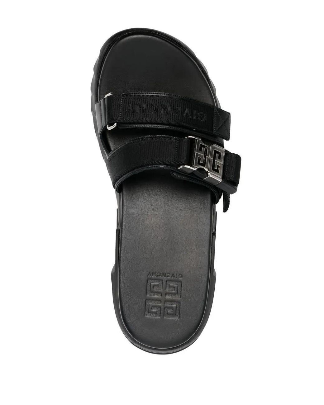 Givenchy Black 4G Buckle Leather Sandals for men