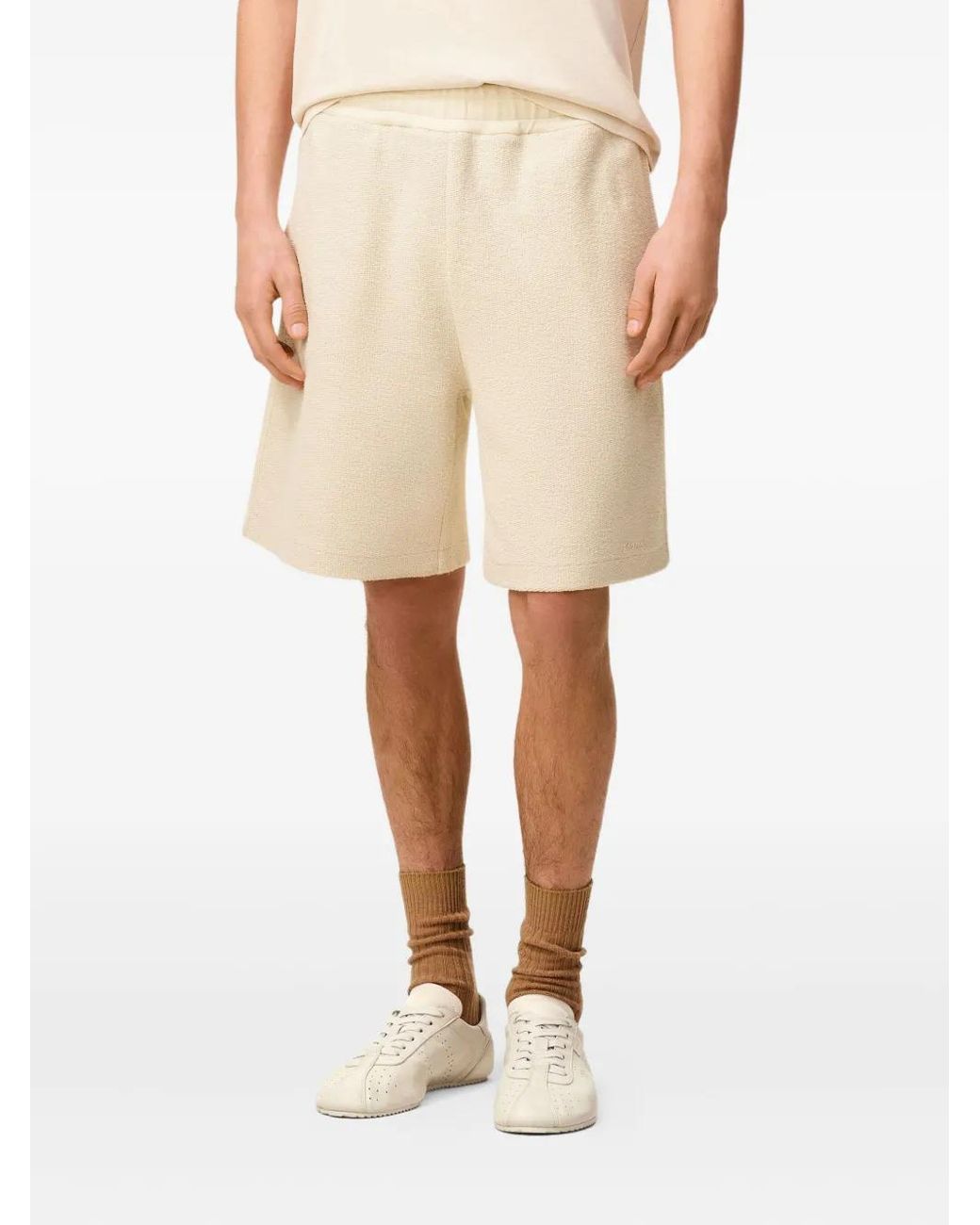 AMI Natural Curly Fleece Cotton Shorts for men