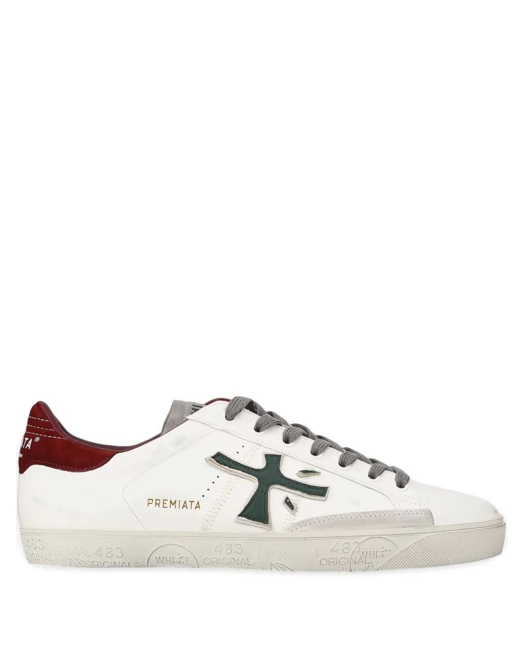 Premiata White Logo Steven Sneakers for men