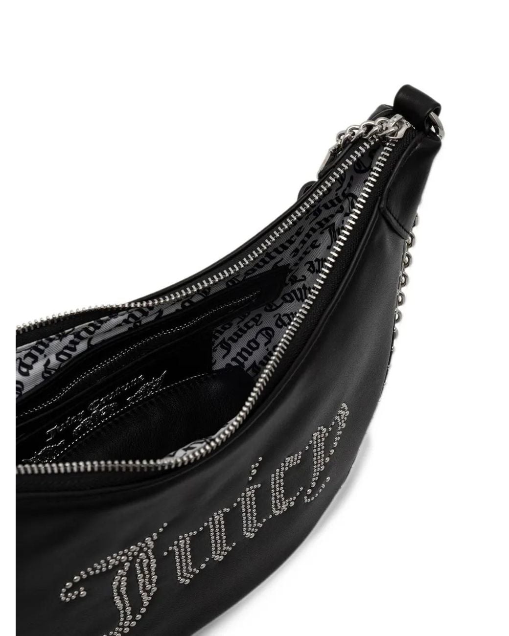Juicy Couture Black Kimberly Stud-Embellished Logo Shoulder Bag