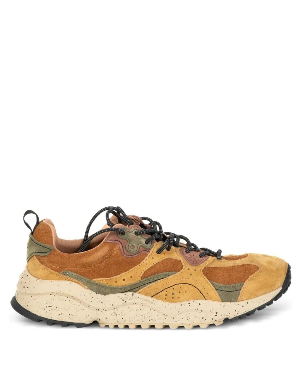 Flower Mountain Brown Lace-Up Sneakers for men
