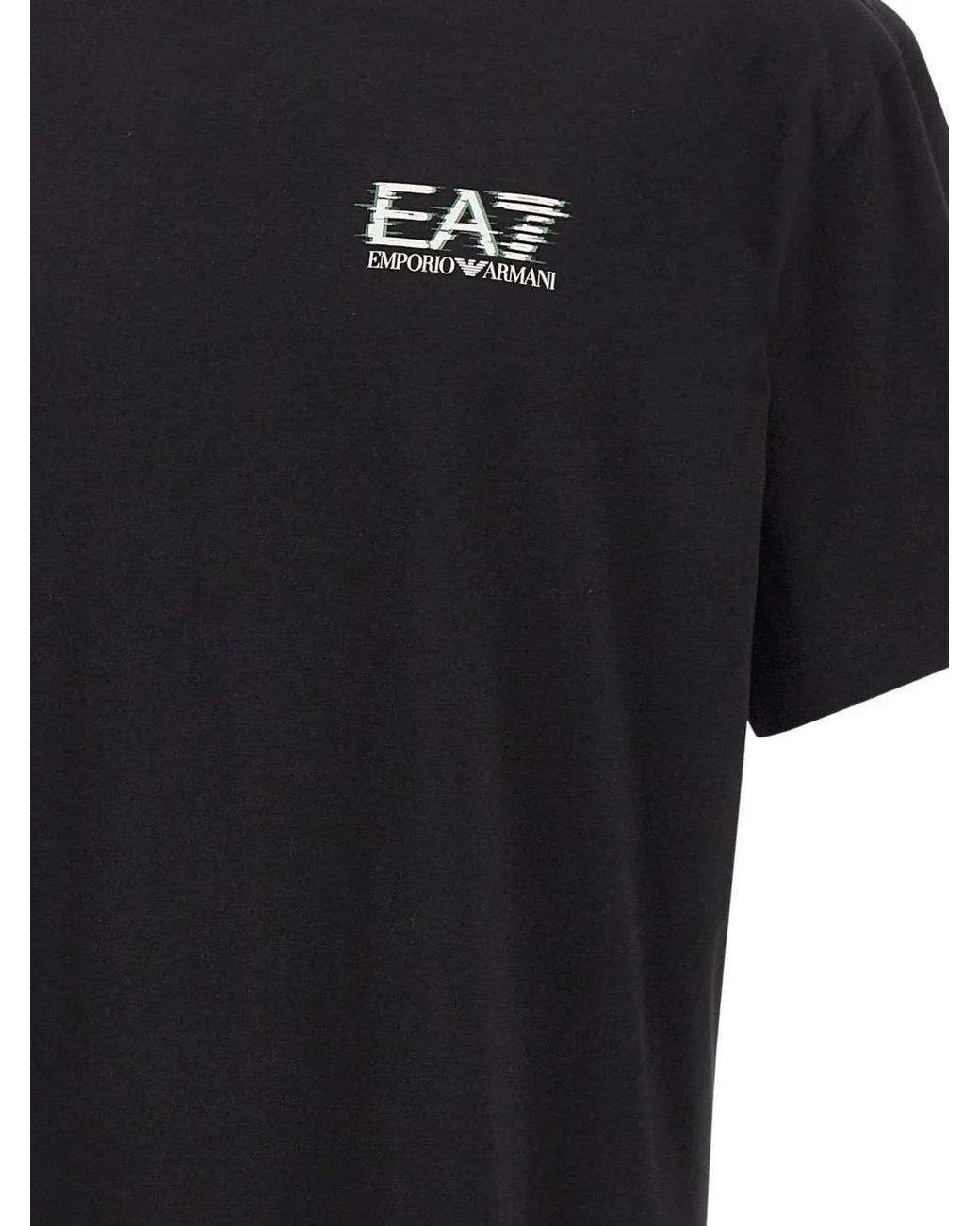 EA7 Black Visibility Logo Graphic T-Shirt for men