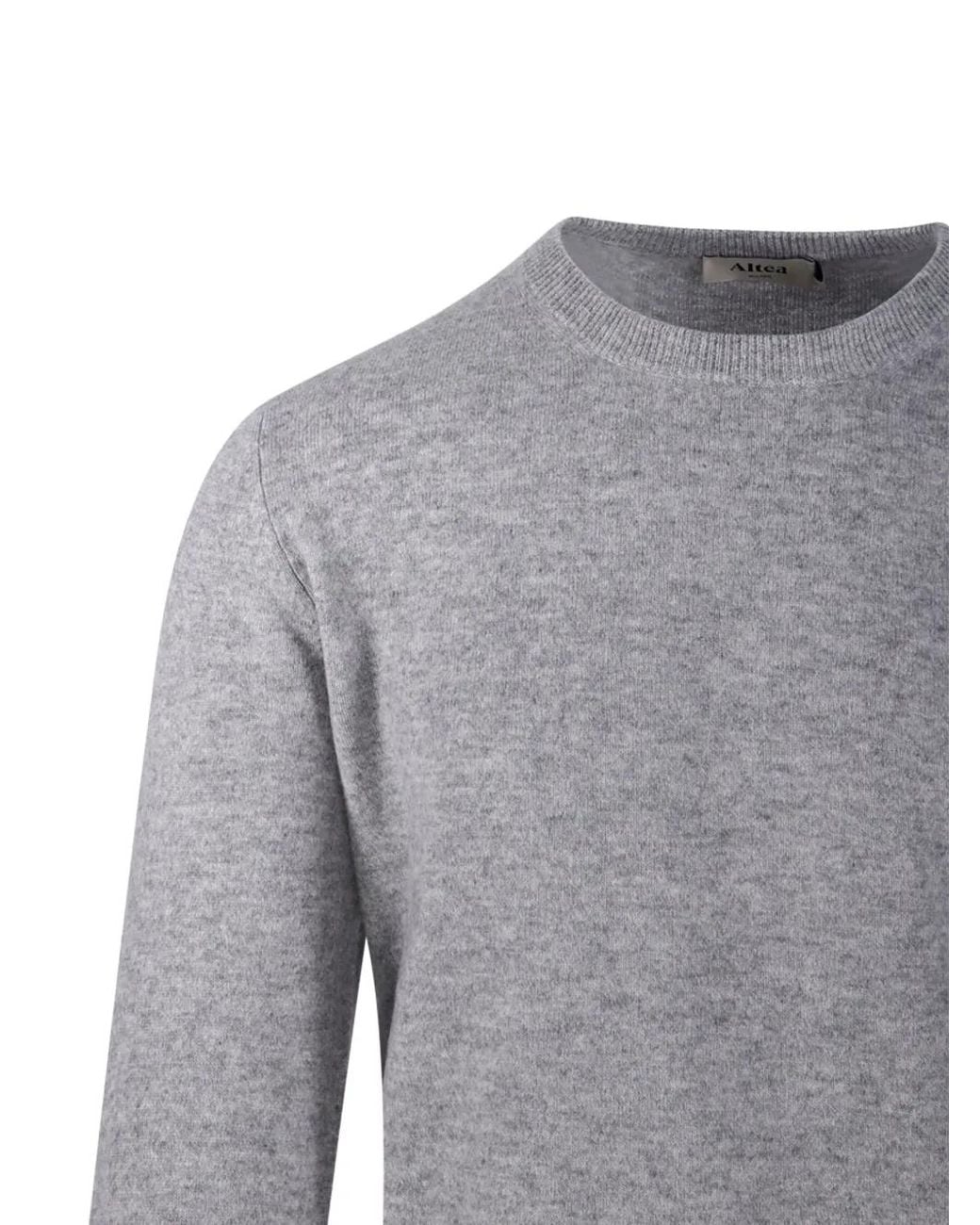 Altea Kasjmier Trui Met Ronde Hals in het Gray voor heren