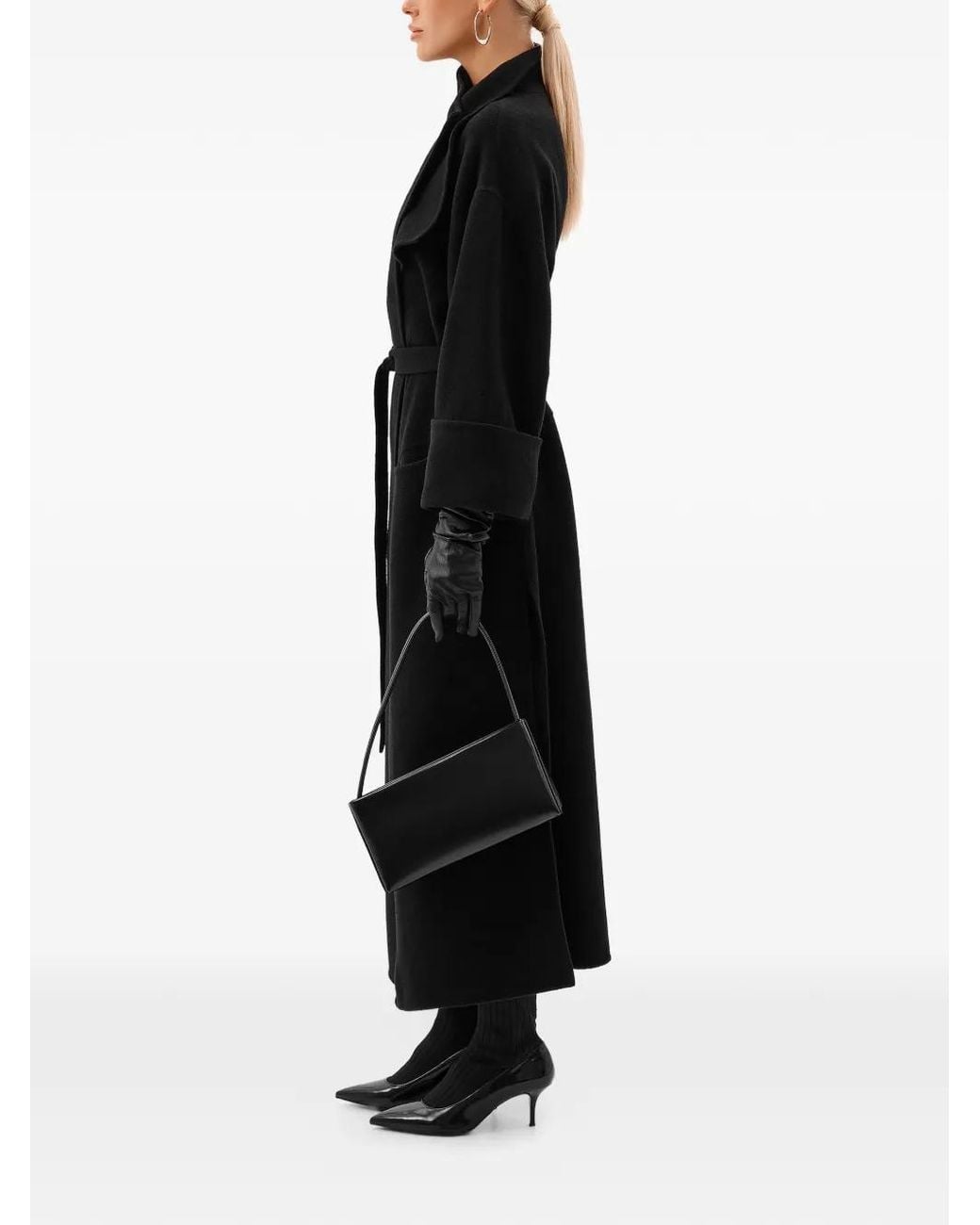 ANNAFOXY Black Noir Classique Belted Coat