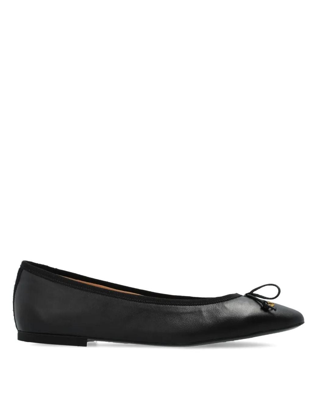 Odissi Black Leather Ballet Flats