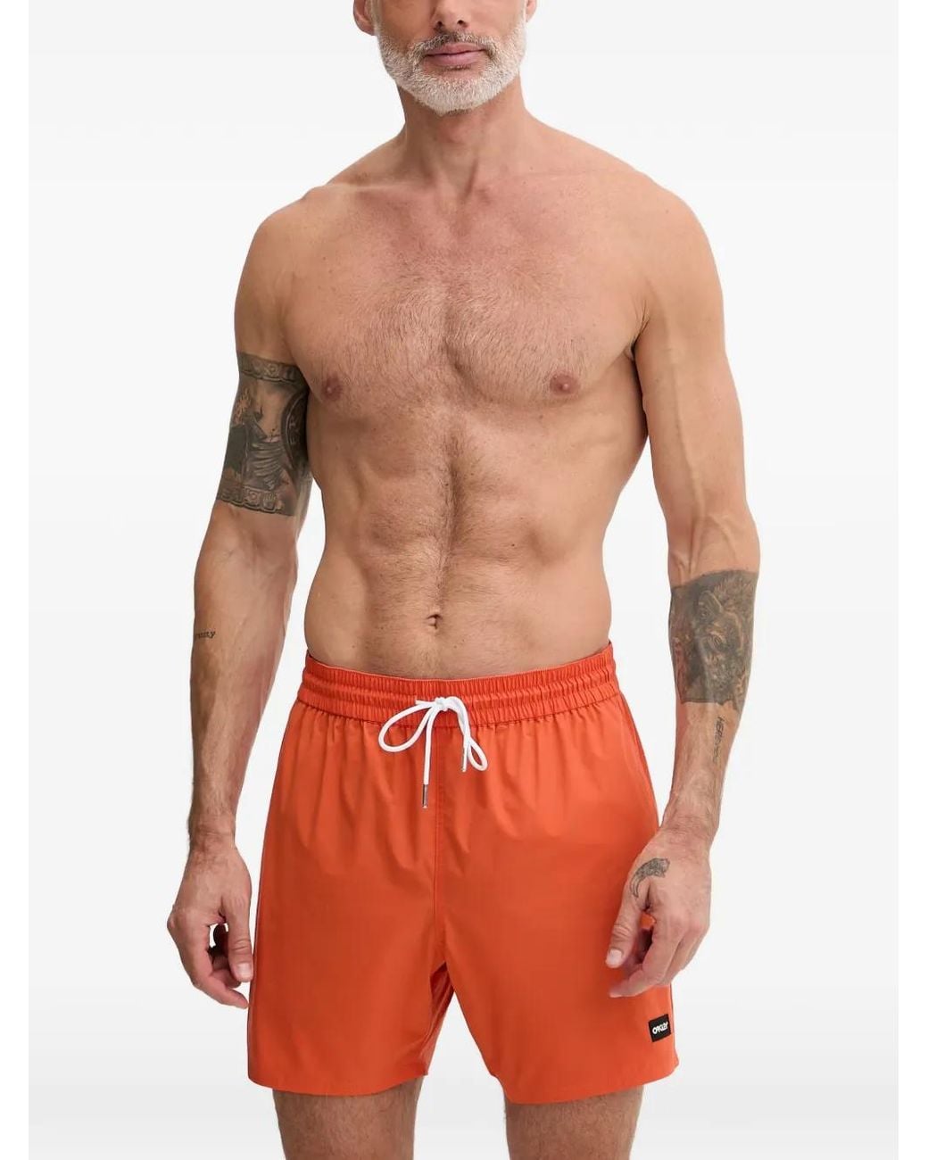 Oakley Orange Drawstring Swim Shorts for men
