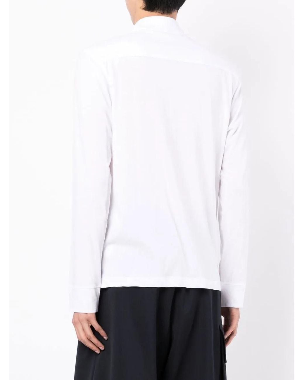 James Perse White Long-Sleeve Knit Shirt for men