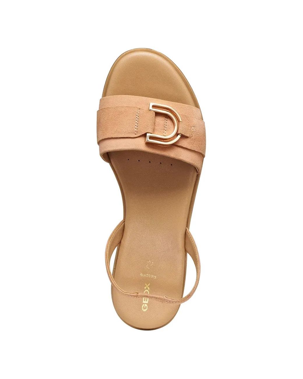 Geox Natural Buckle-Detail Slingback Sandals