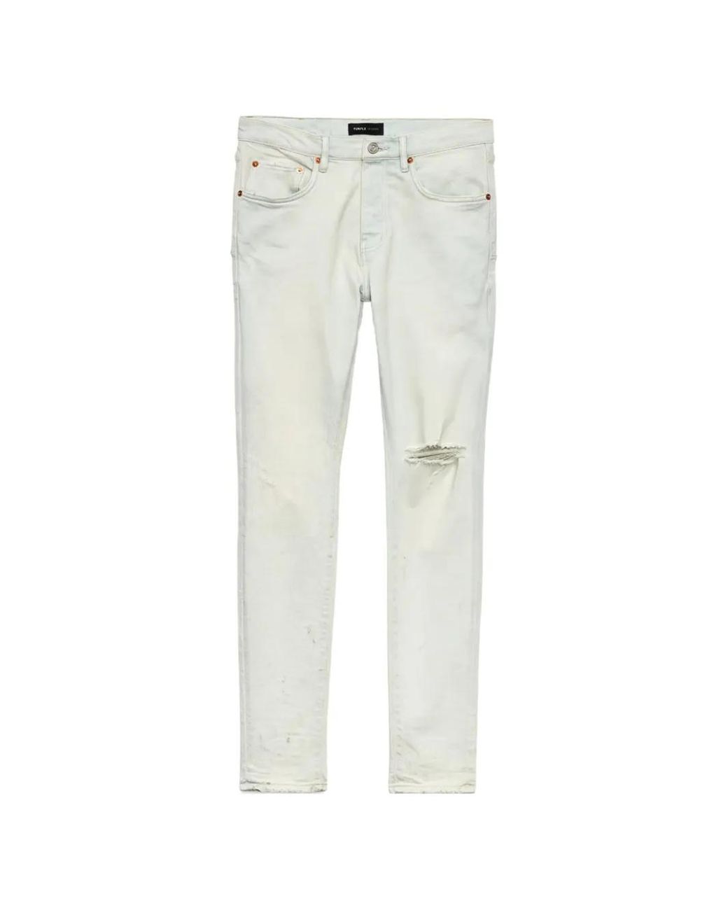 Purple Brand White P001 Knee Blowout Jeans for men