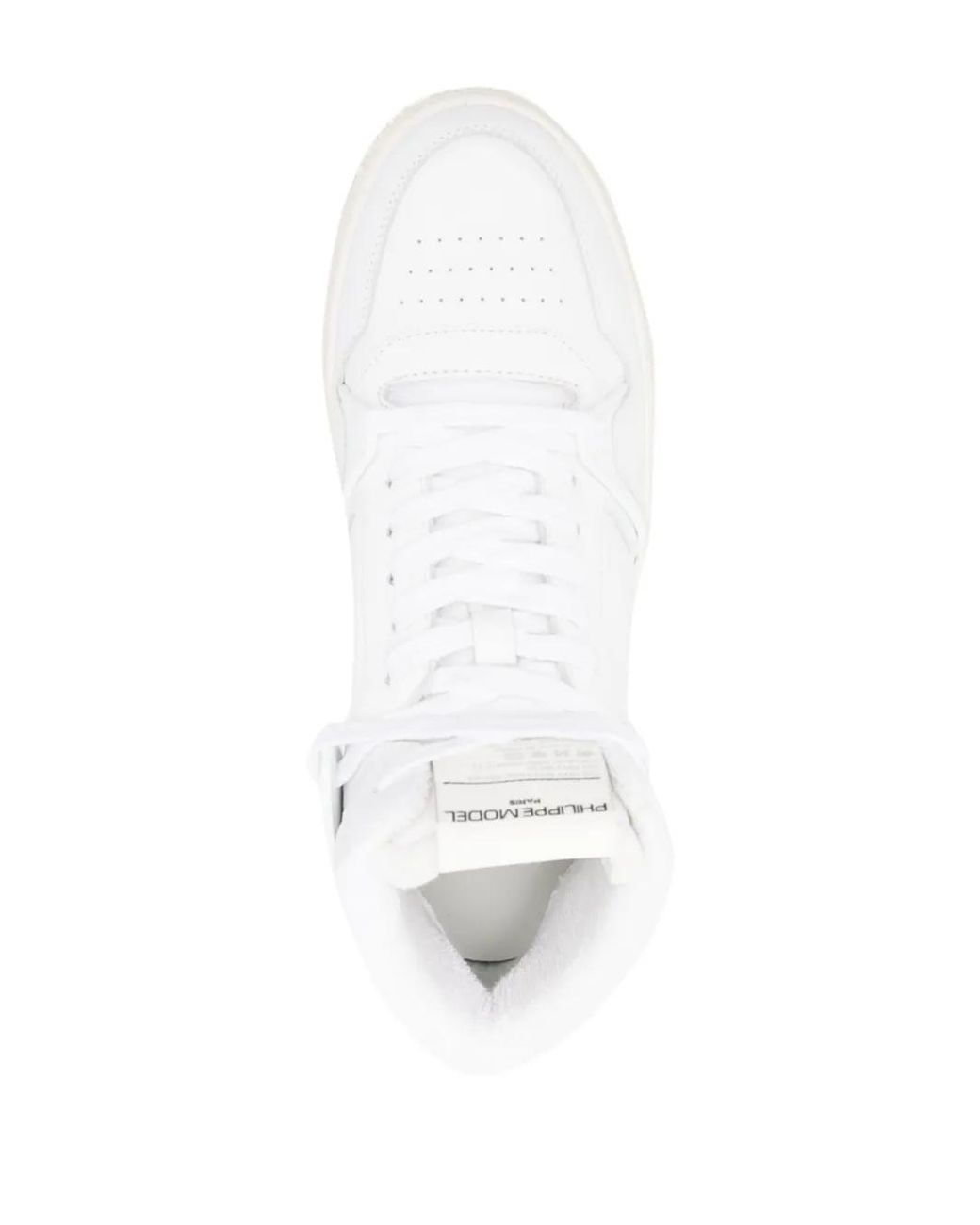 Philippe Model White Logo-Patch High-Top Sneakers