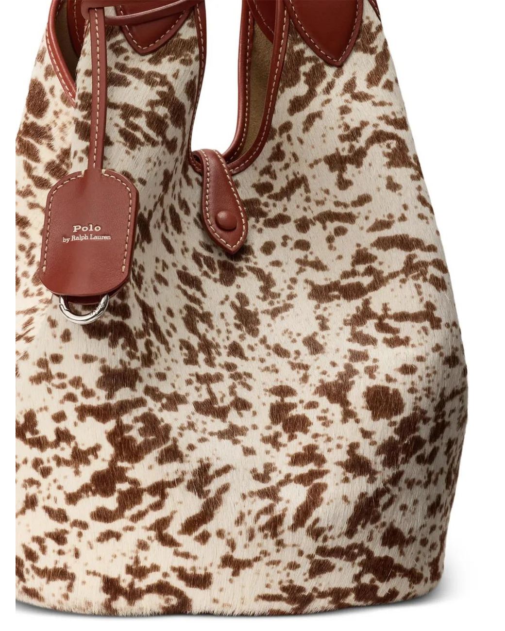 Polo Ralph Lauren Natural Logo-Detail Leather Tote Bag