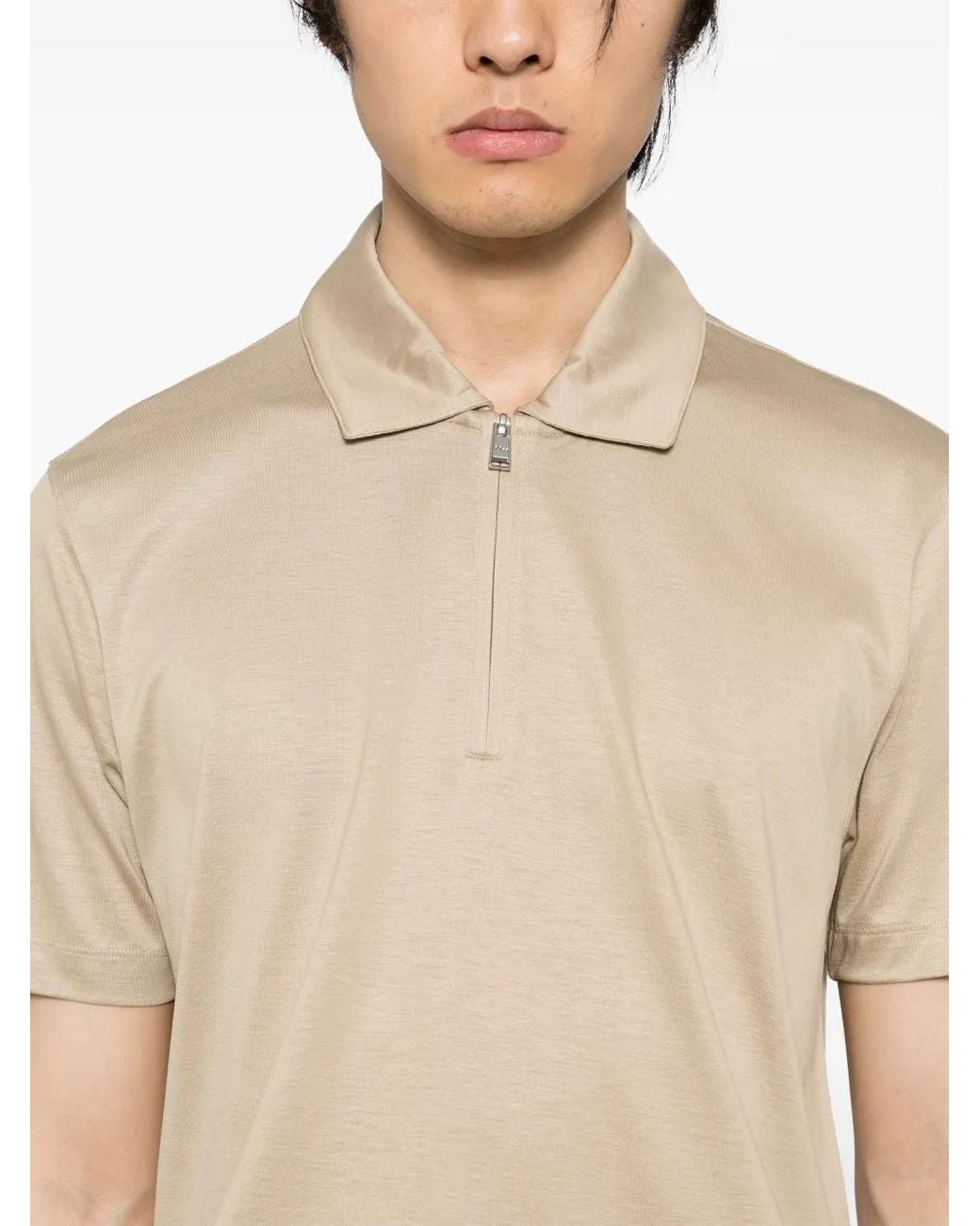 Boss Natural Half-Zip Polo Shirt for men