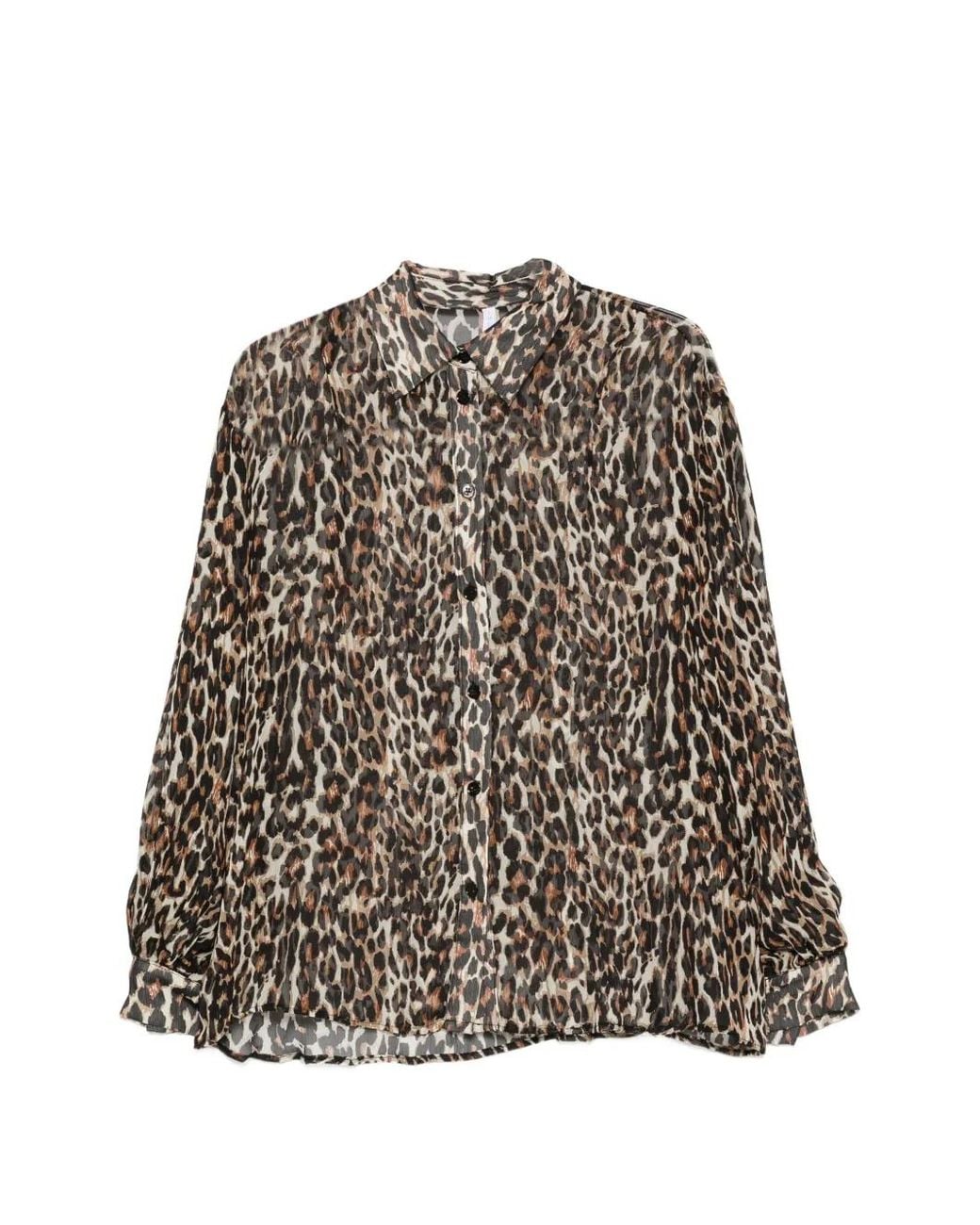 Imperial Brown Leopard-Print Button-Down Shirt