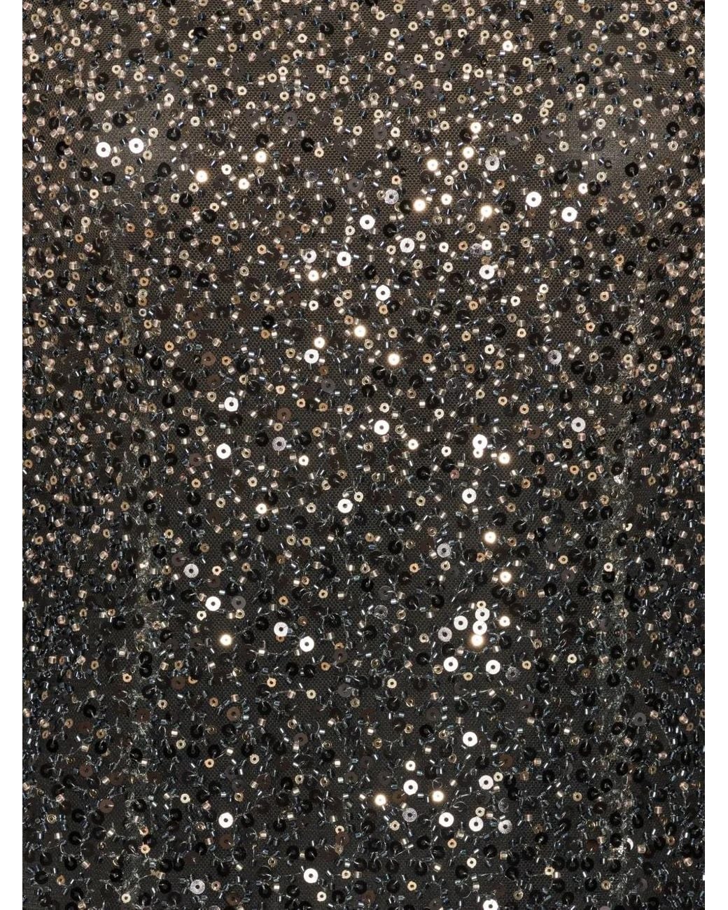 ROTATE BIRGER CHRISTENSEN Black Degradé Sequin Dress With Flared Skirt