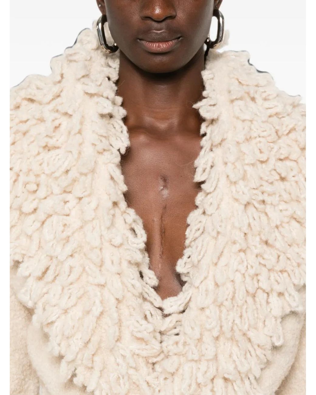 The Attico Natural Cardigan En Dentelle