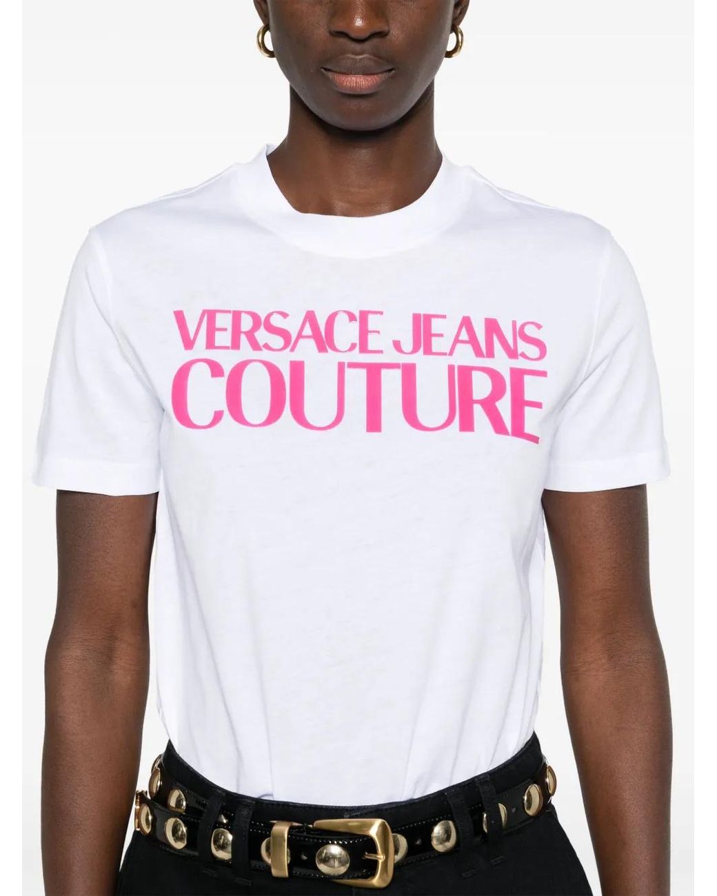 Versace Jeans Couture Pink Cotton-Jersey T-Shirt