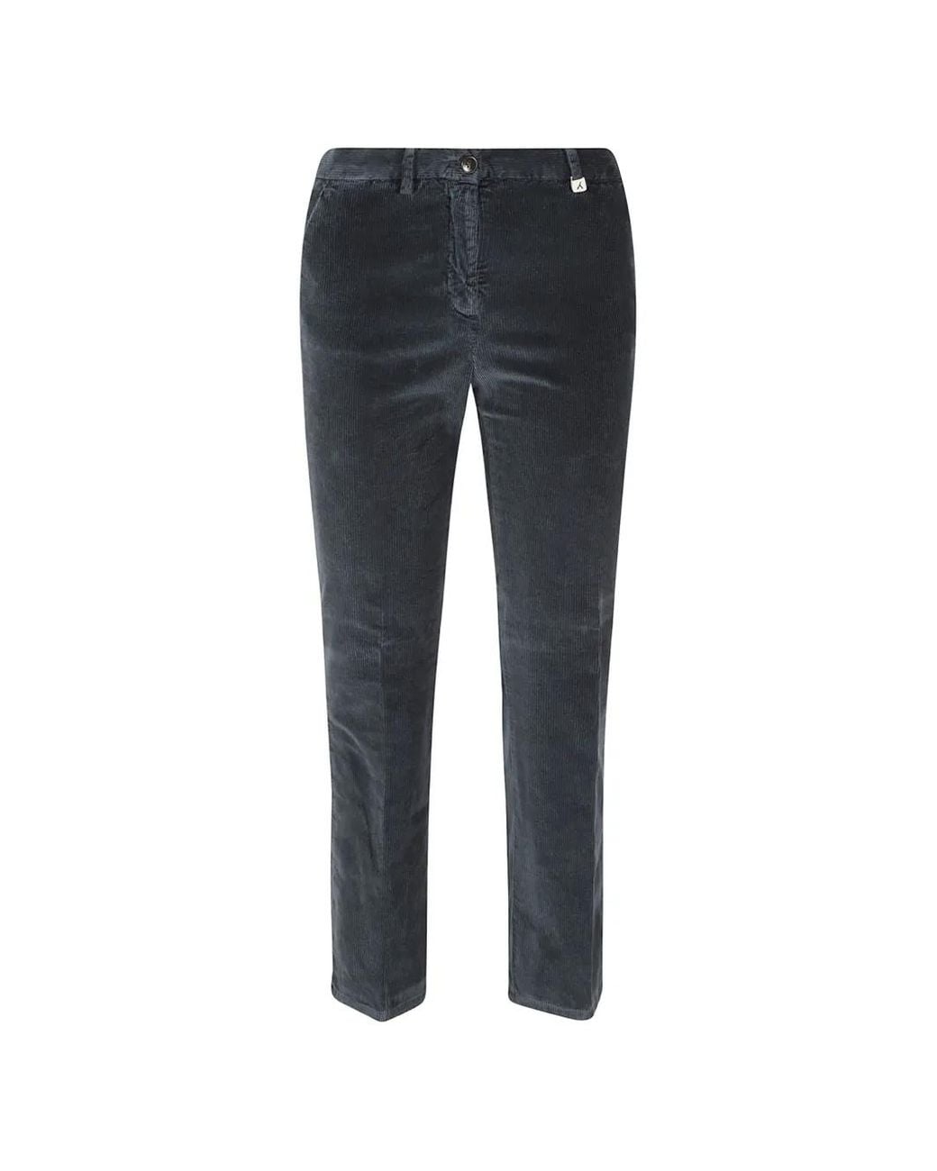 Myths Blue Corduroy-Effect Straight-Leg Trousers