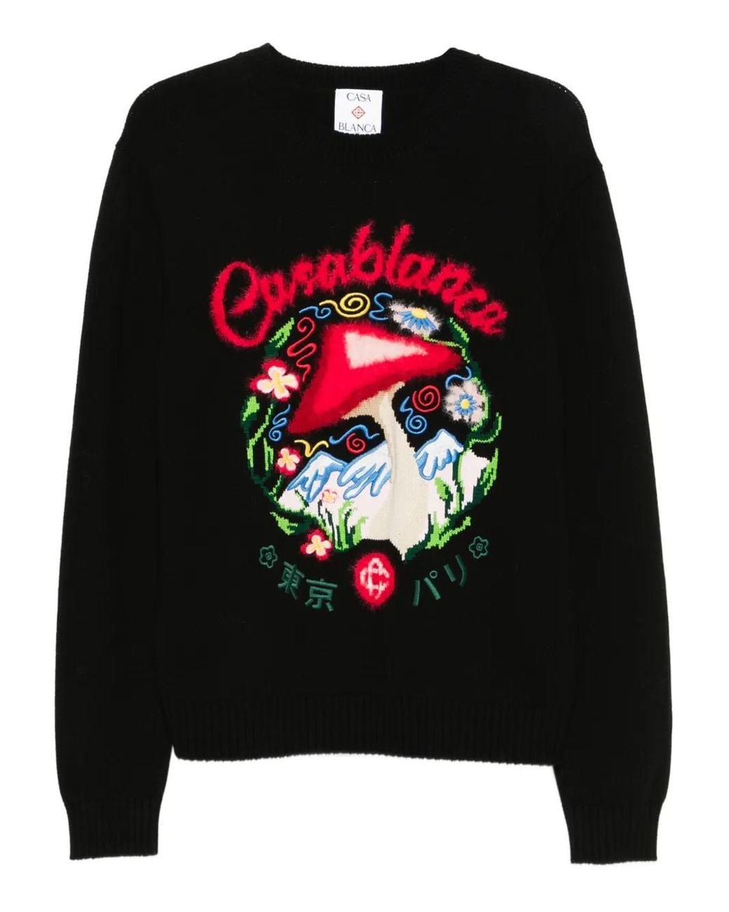 Casablanca Black Embroidered Sweater for men