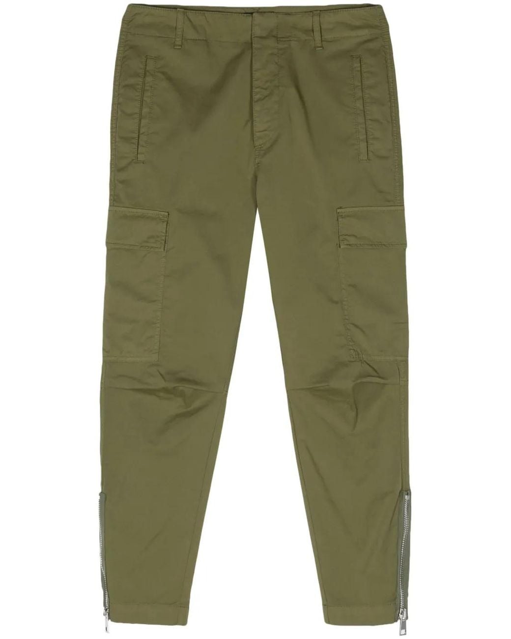 Dondup Green Eve Cropped Cargo Trousers