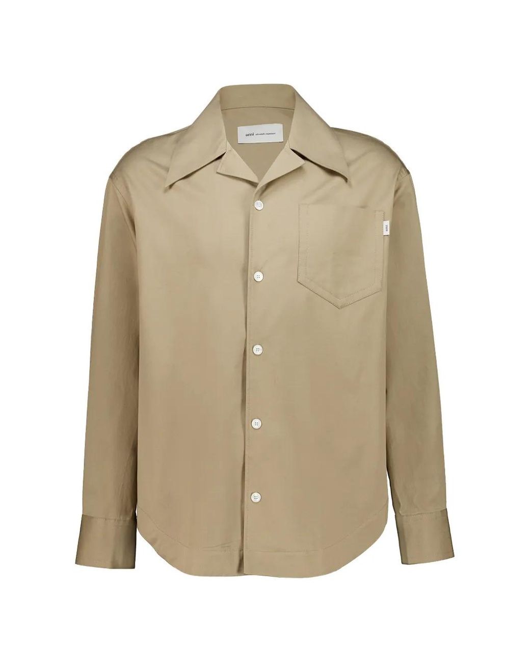 AMI Natural Chest-Pocket Long-Sleeve Shirt for men