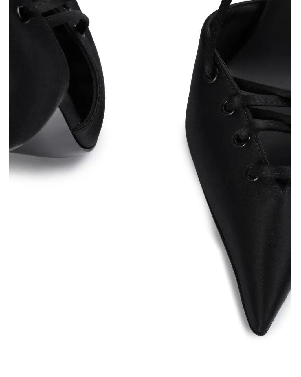 Le Silla Black Colette Lace-Up Pointed-Toe Pumps