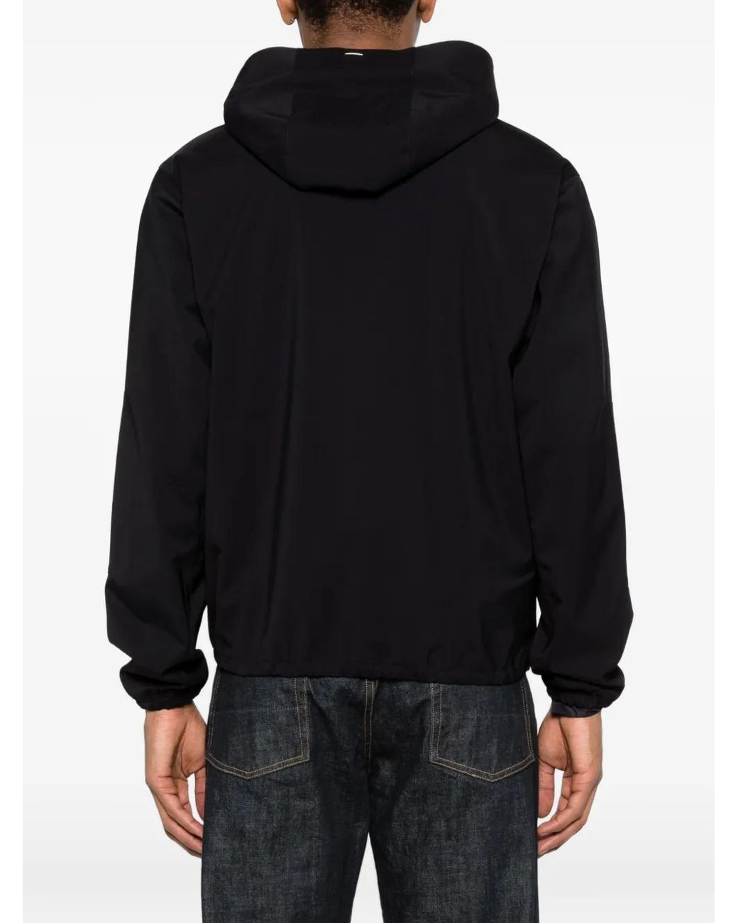 Herno Black Hooded Zip Polyester Jacket for men