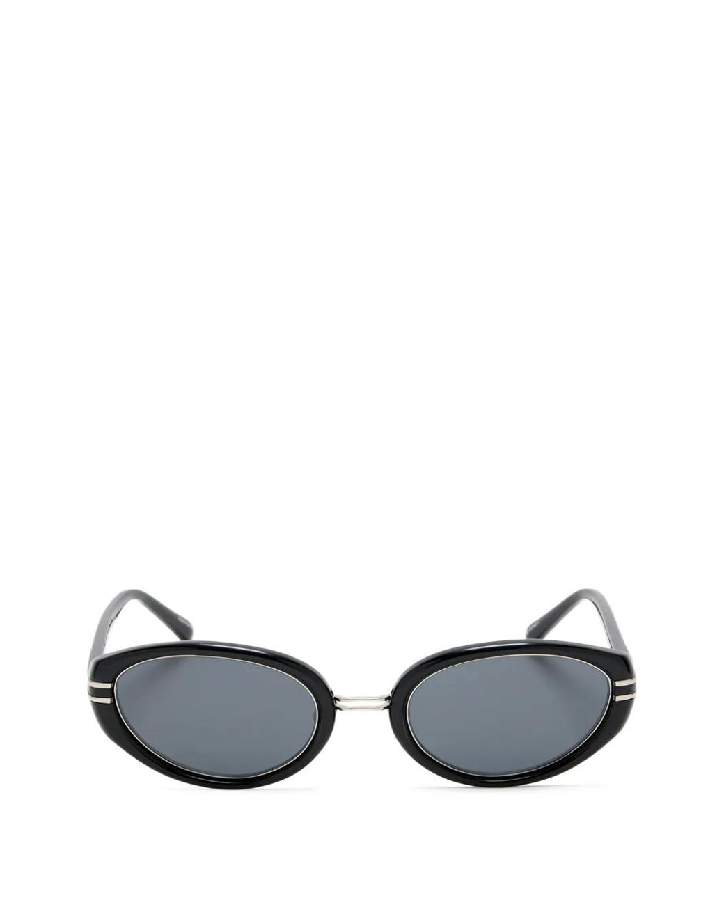 The Attico Black Ambra Oval-Frame Sunglasses