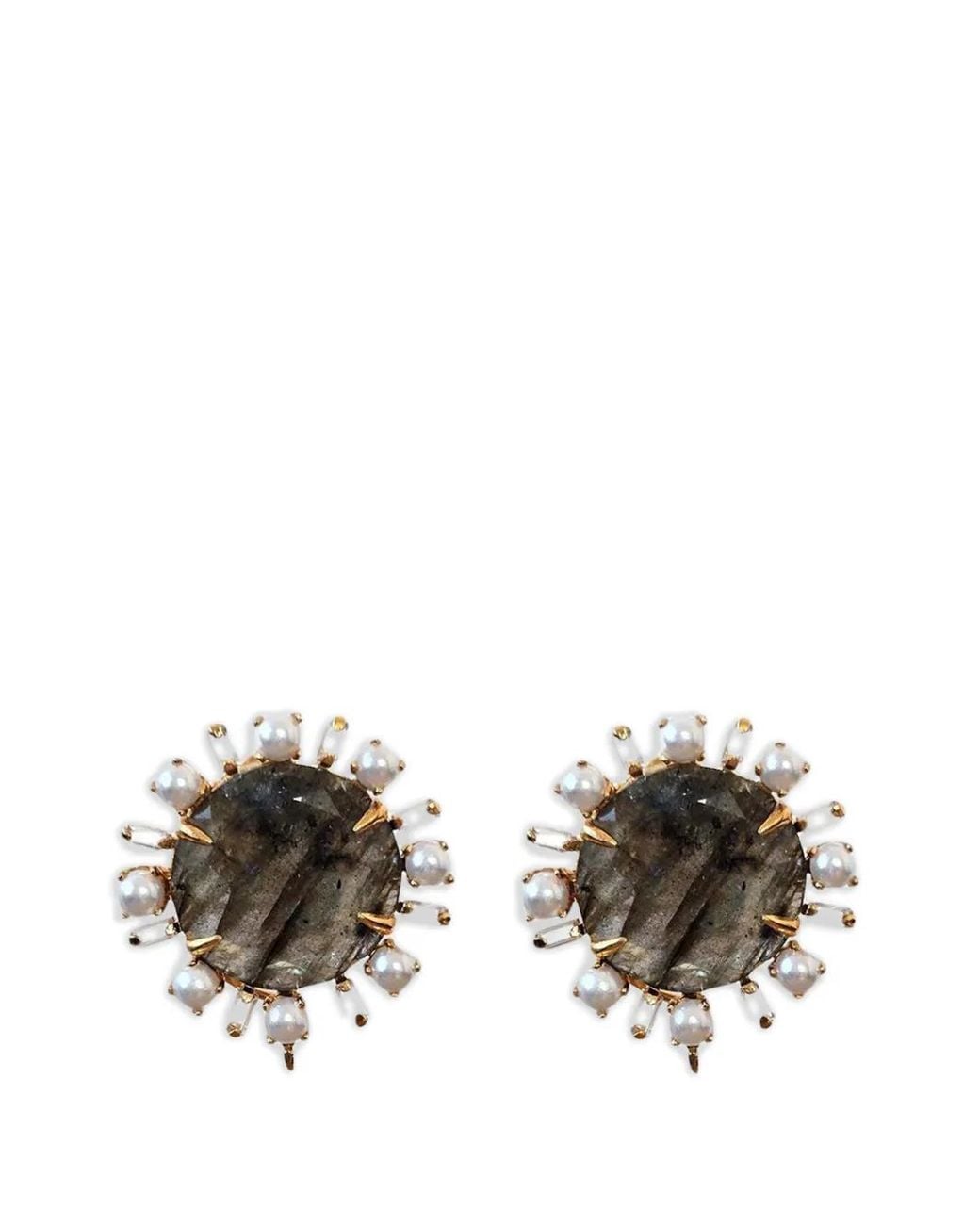 Bounkit Metallic Anya Labradorite Pearl Earrings