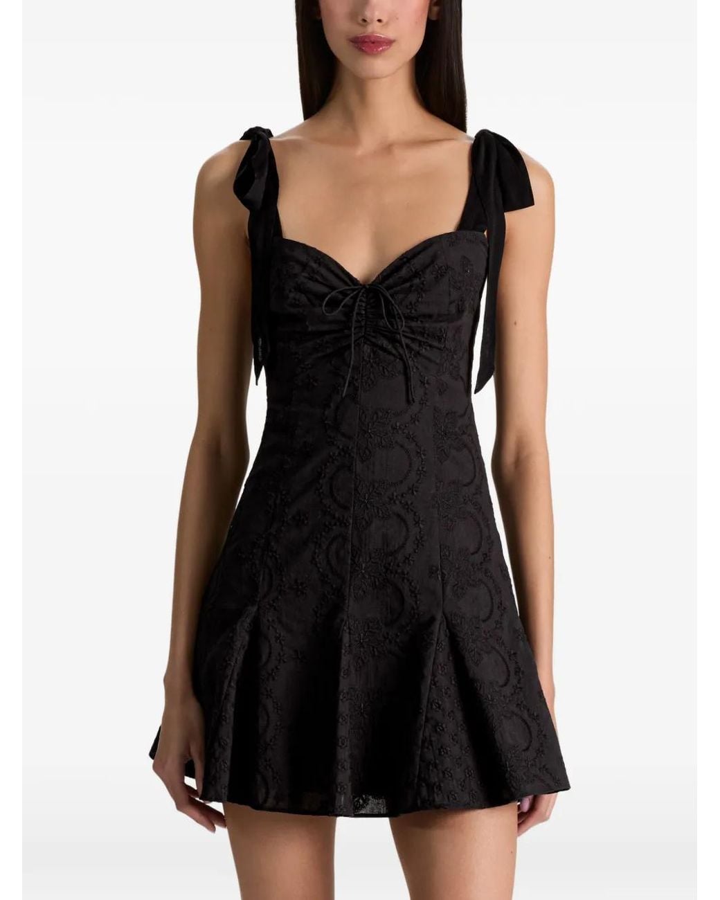 Alice + Olivia Black Robe Courte Ambrie À Broderies