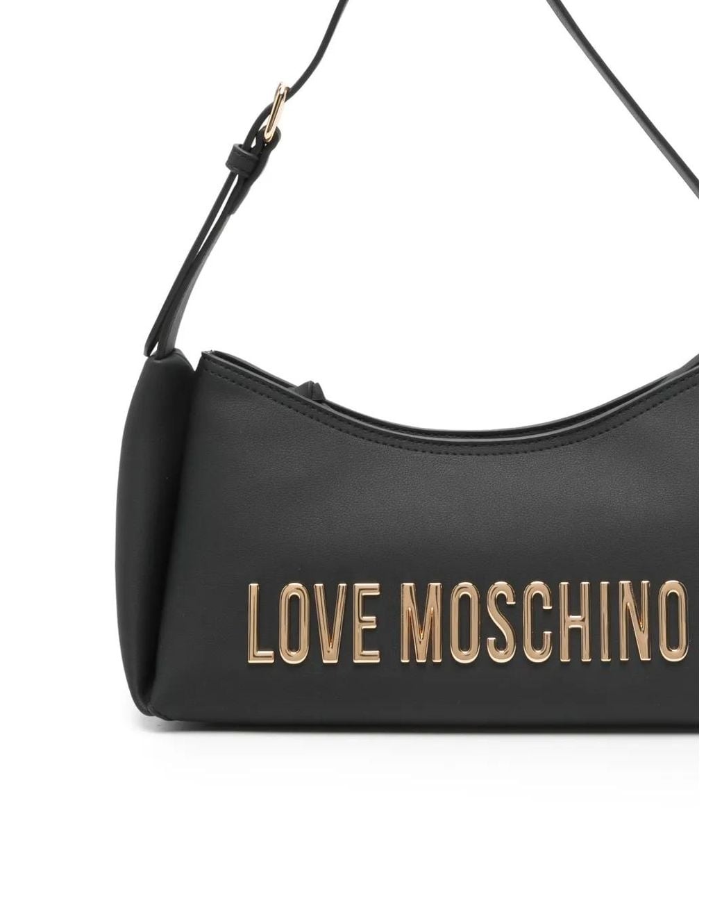 Love Moschino Black Logo-Lettering Shoulder Bag