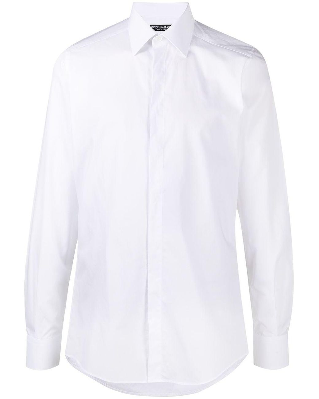 Transición hacer clic Cabecear Camisa con solapa con botones ocultos Dolce & Gabbana de hombre de color  Blanco | Lyst