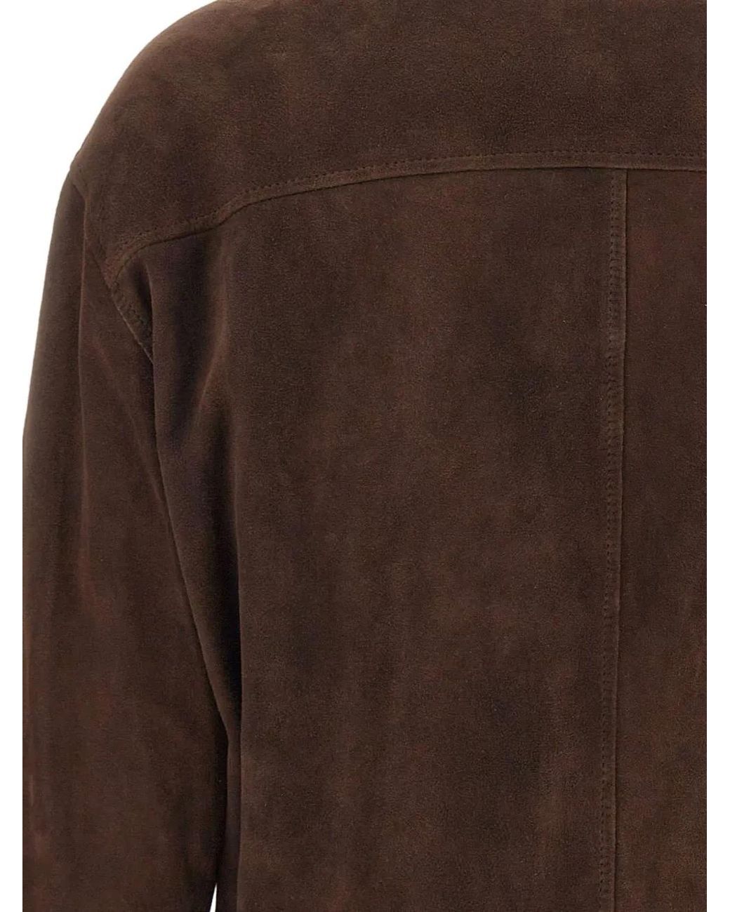 Volfagli Brown Ducale Degradé Suede Jacket for men