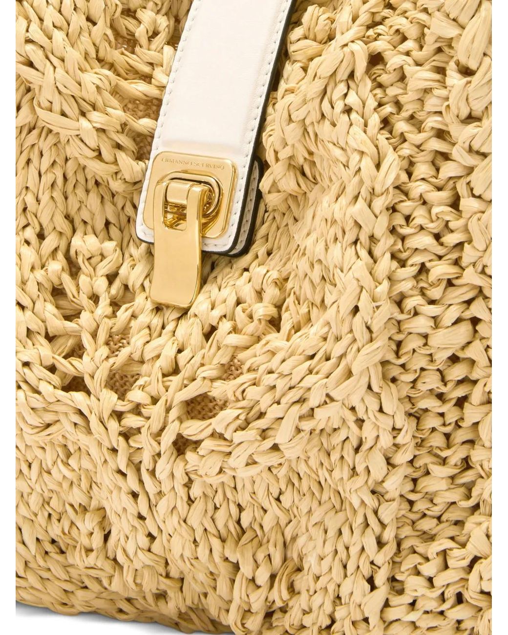 Ermanno Scervino Metallic Natural Raffia Shoulder Bag