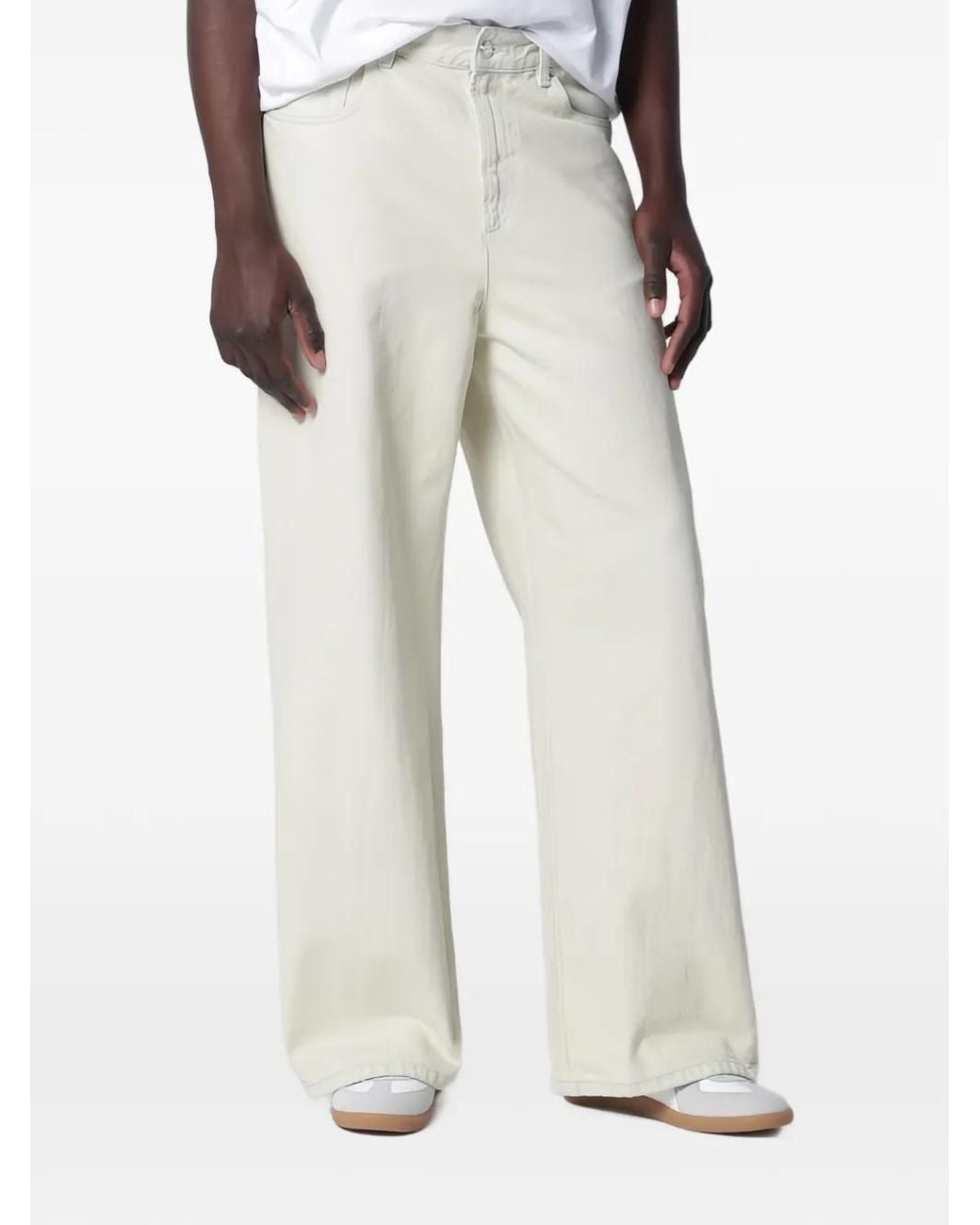 A.P.C. White Wideleg Light Bleached Jeans for men
