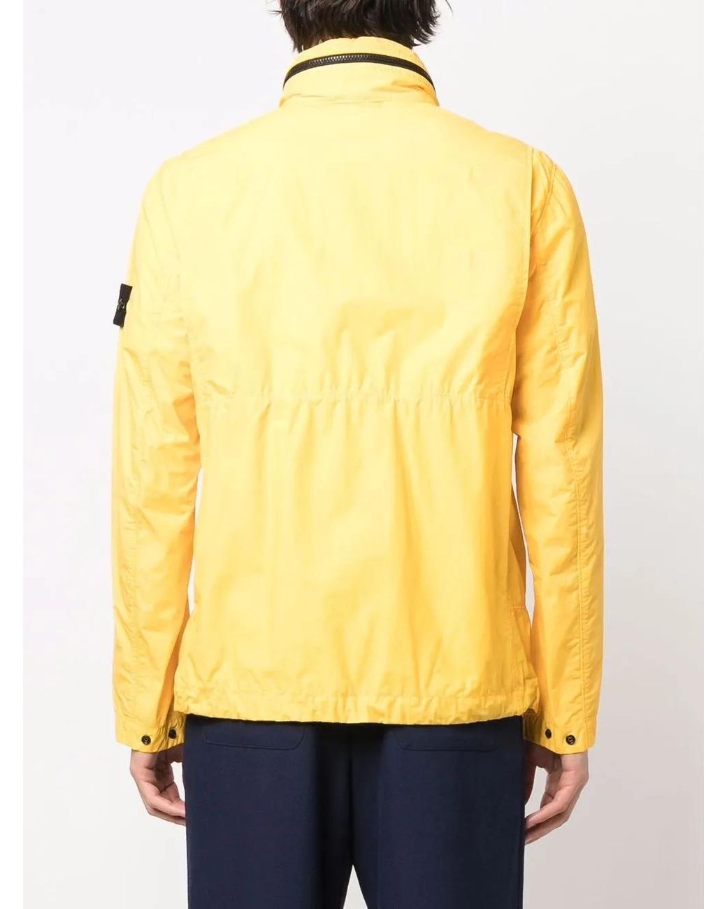 Stone Island Yellow Compass-Patch Zip-Up Jacket for men