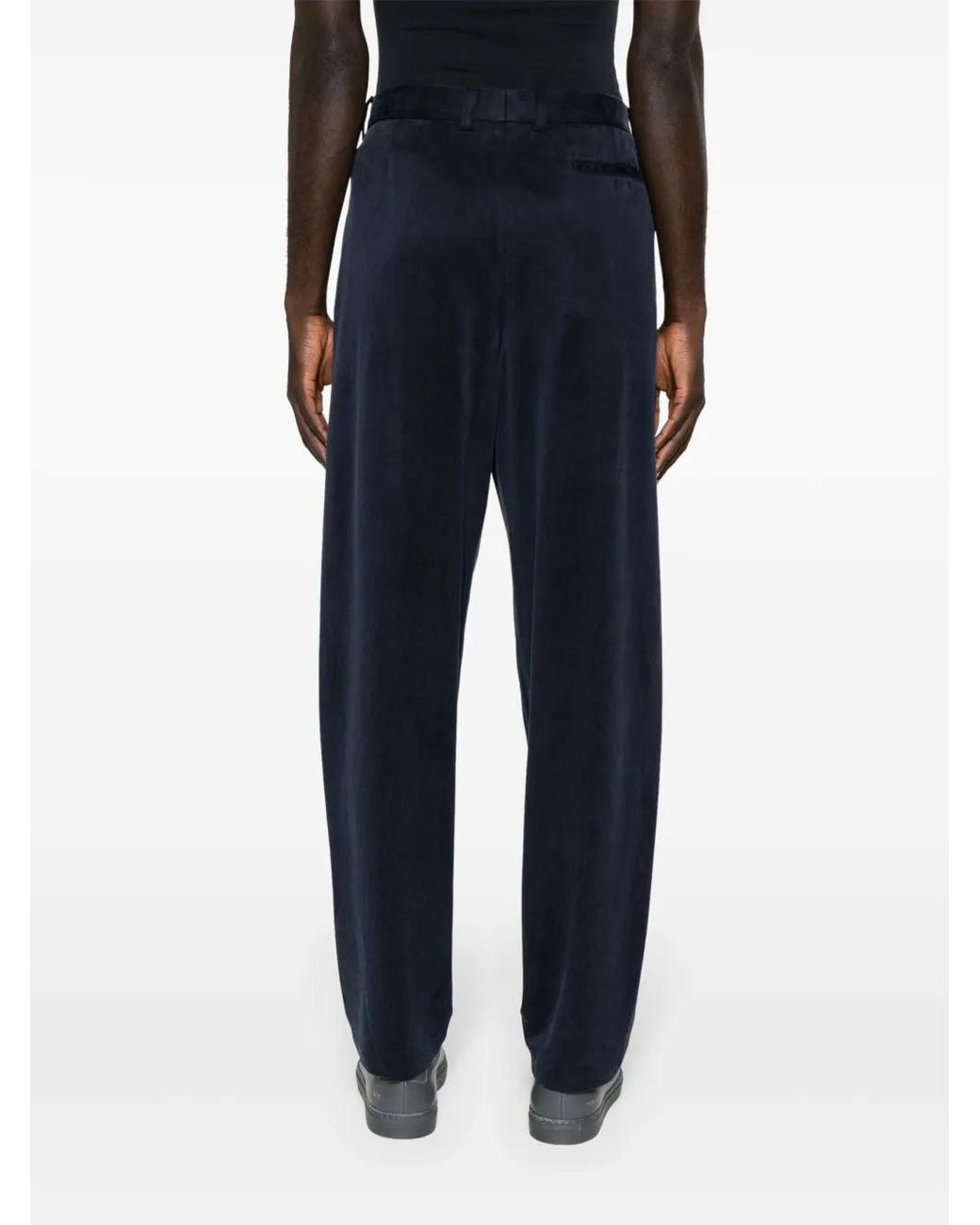 Giorgio Armani Blue Straight-Leg Jersey Trousers for men