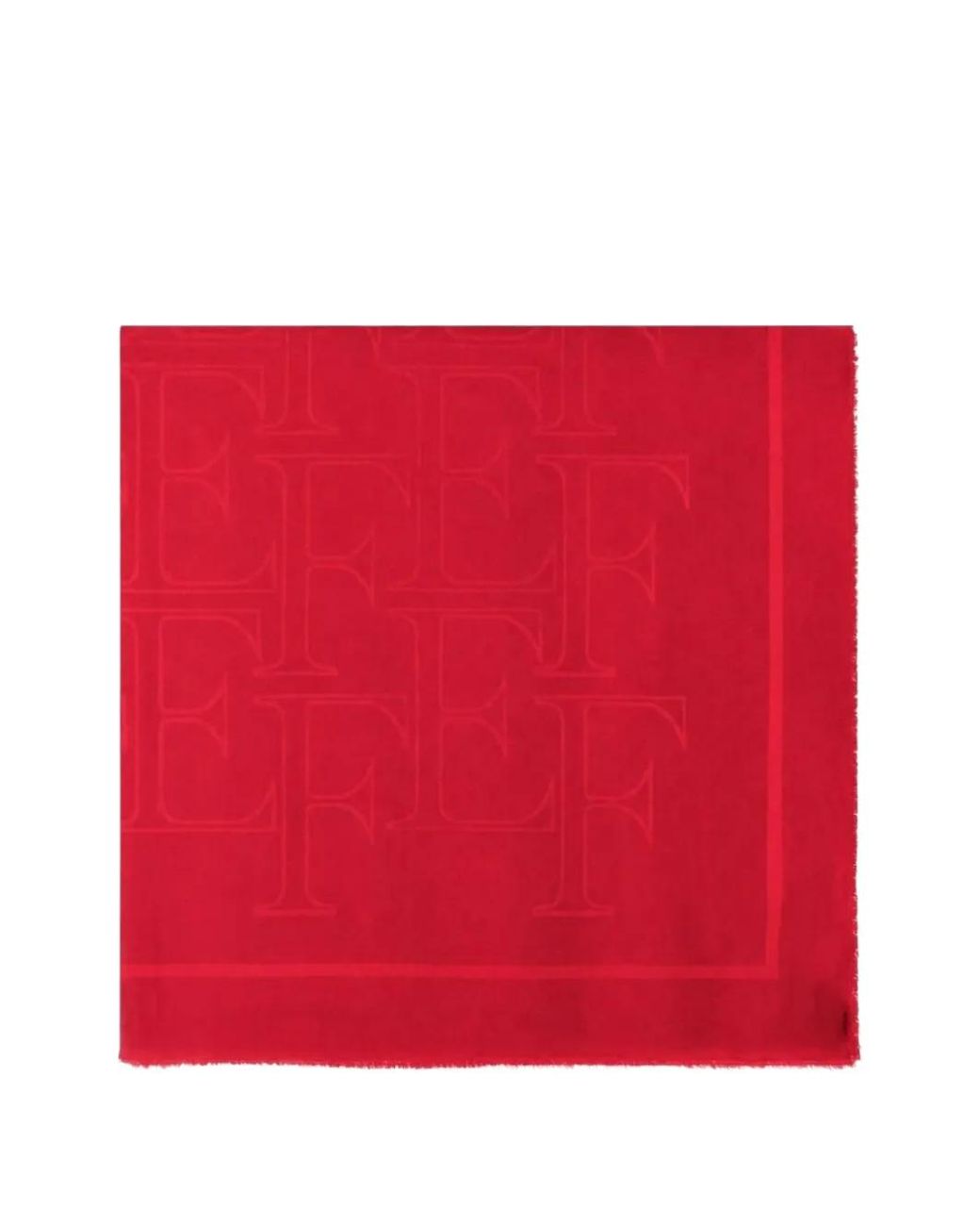 Elisabetta Franchi Red Frayed-Hem Scarf