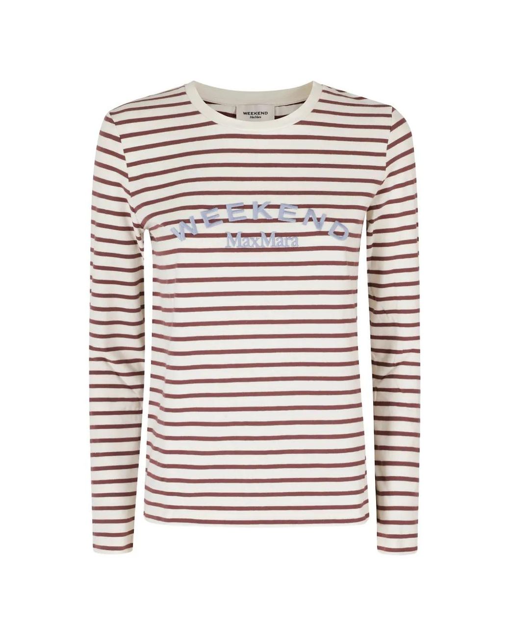 Weekend by Maxmara White Striped Logo-Print T-Shirt