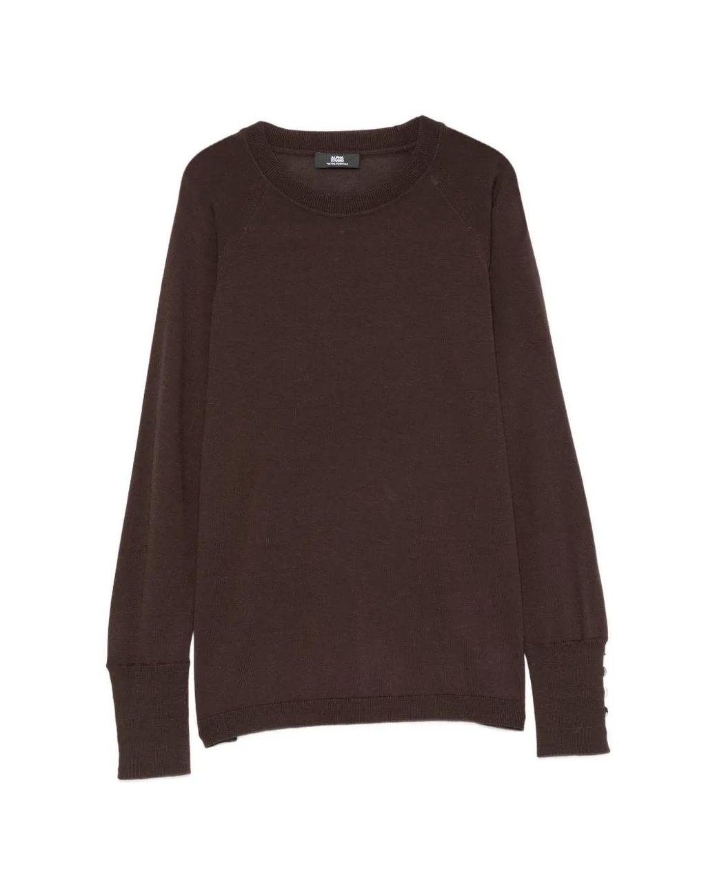 Alpha Studio Brown Pull À Poignets Boutonnés