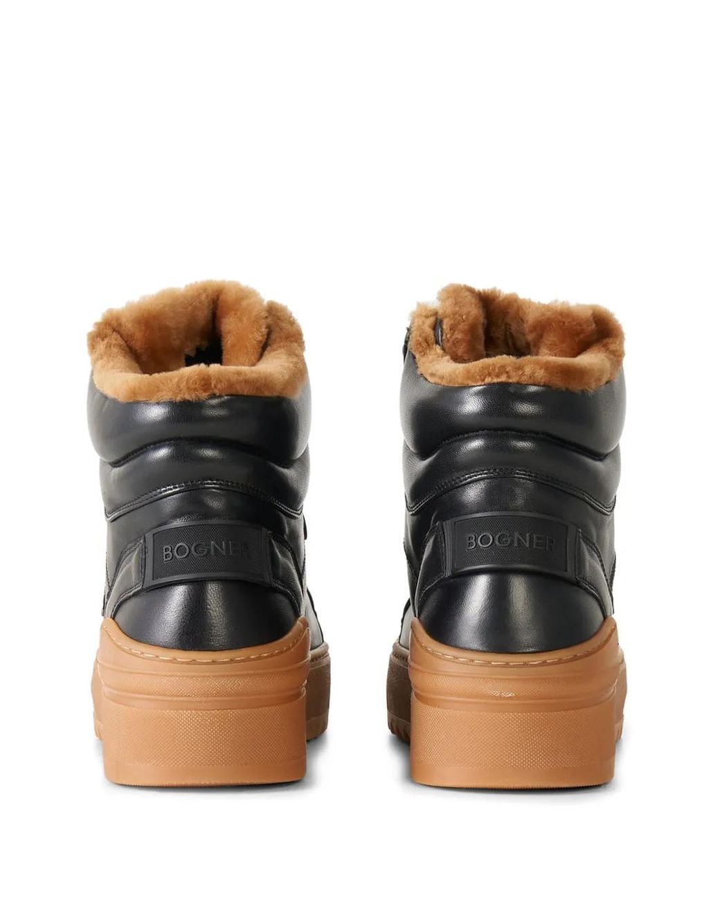 Bogner Black Bucharest Shearling-Lined Leather Sneakers for men
