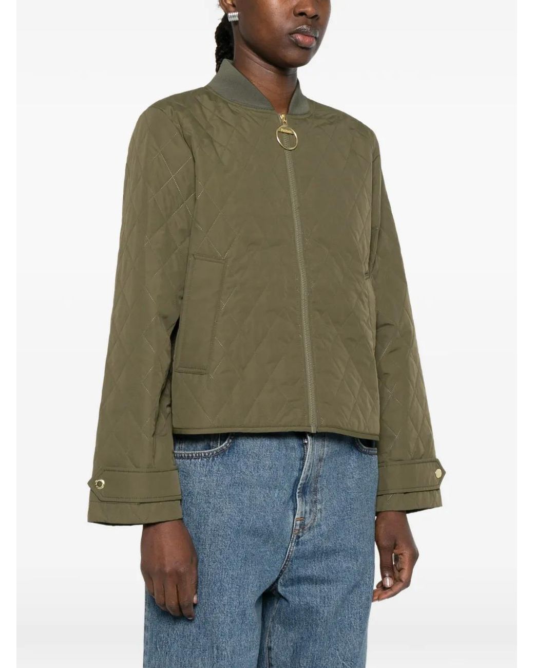 Barbour Green Quilted Zip-Fastening Jacket