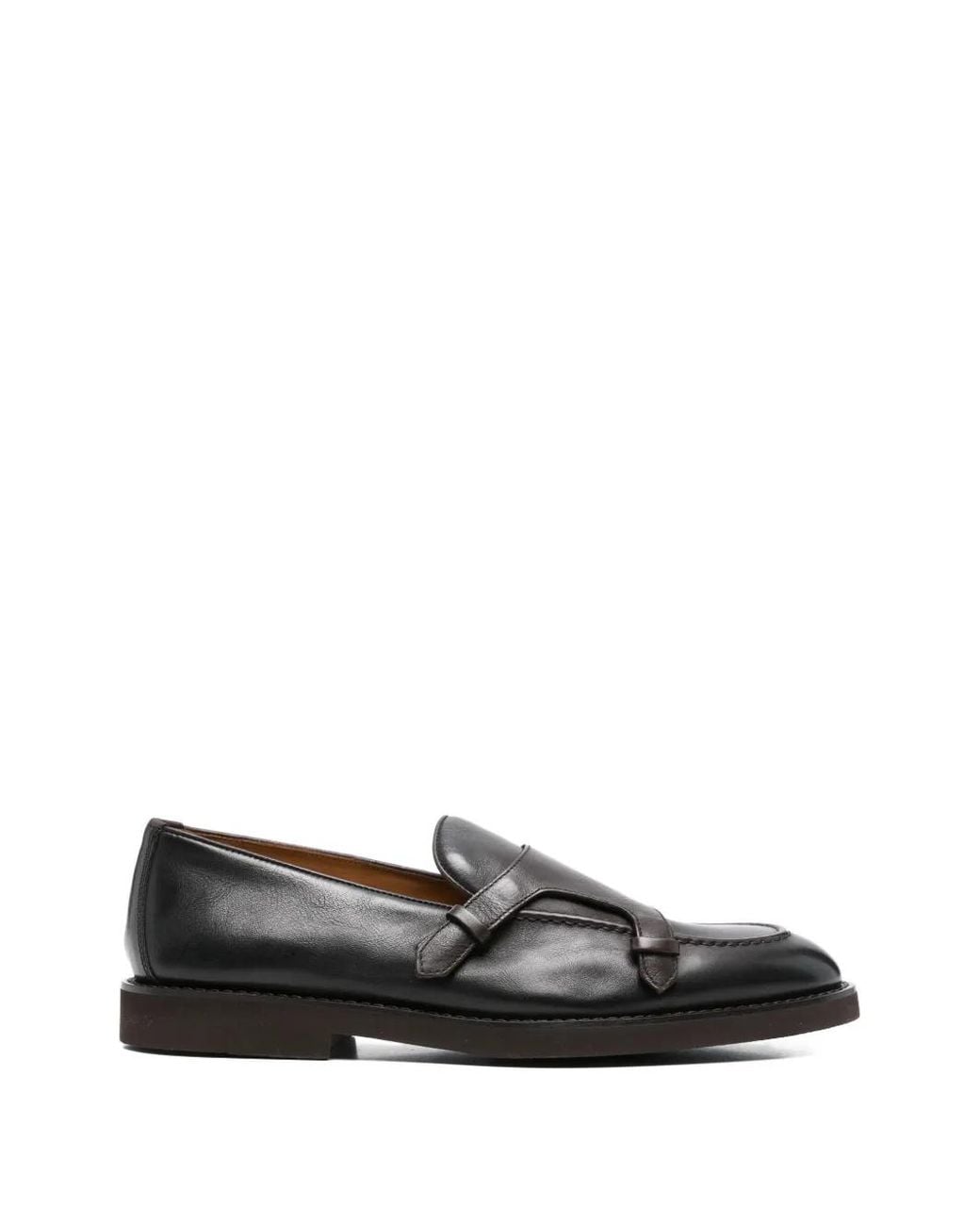 Doucal's Black Leather Loafers for men
