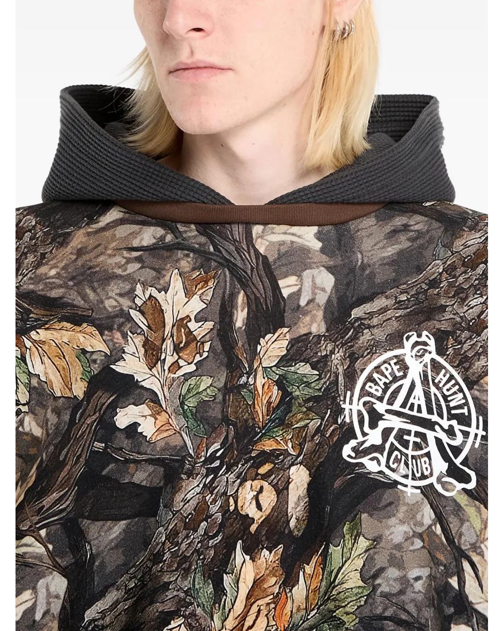 A Bathing Ape Black Tree Edge Camo Layered Hoodie