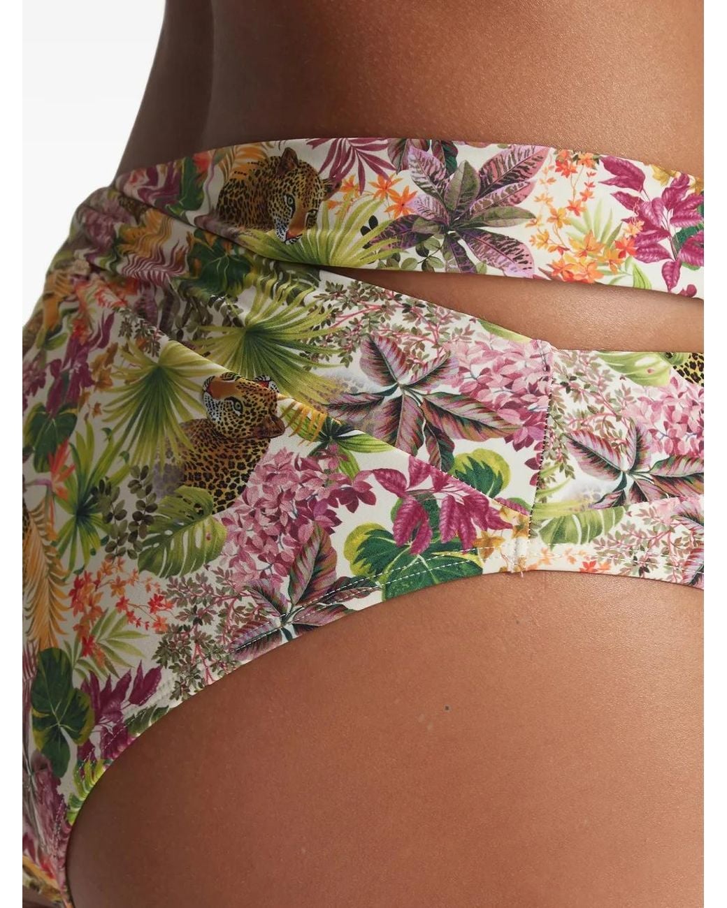 Aubade White Exotic Fever Tropical-Print Bikini Bottoms