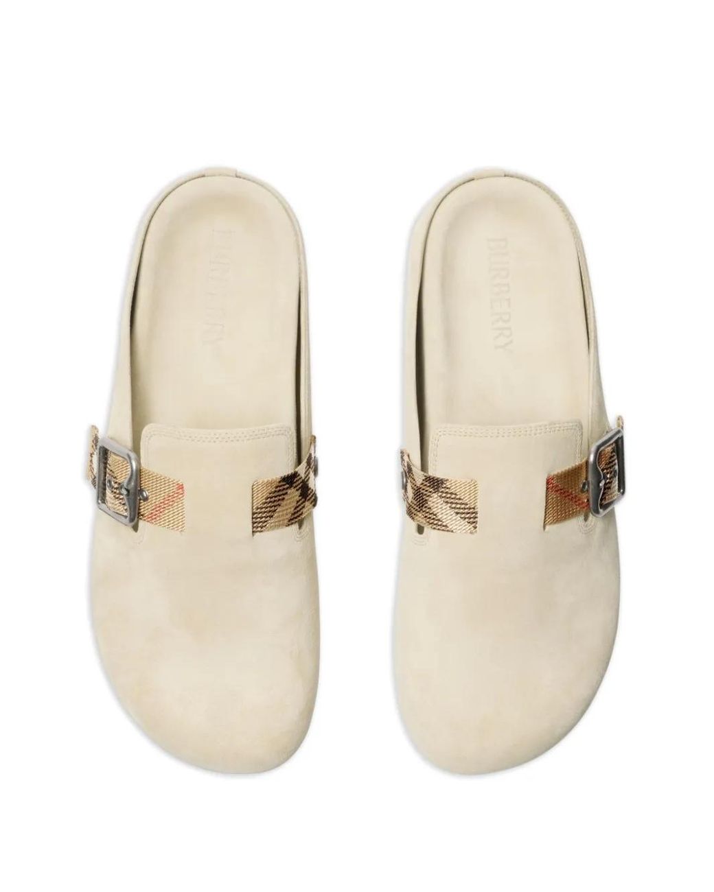 Burberry White Suede Urchin Clogs